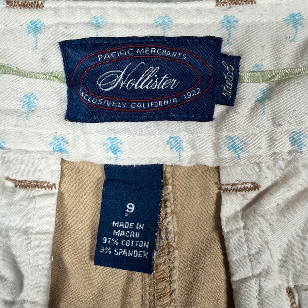 Hollister Y2K Women's Size 9 Tan Flare Leg Casual‎ Pants Stretch Cotton Blend - Picture 2 of 9